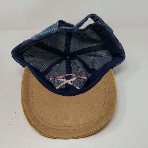 Nissin Men's John P. McDowell Field Dedication Hat Blue Tan 2000 Y2K Vintage - Picture 8 of 10